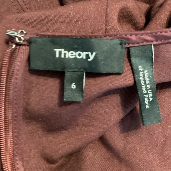 Theory Tillora Long Sleeve Fit and Flare Dress Size 6 Burgundy - Picture 6 of 7